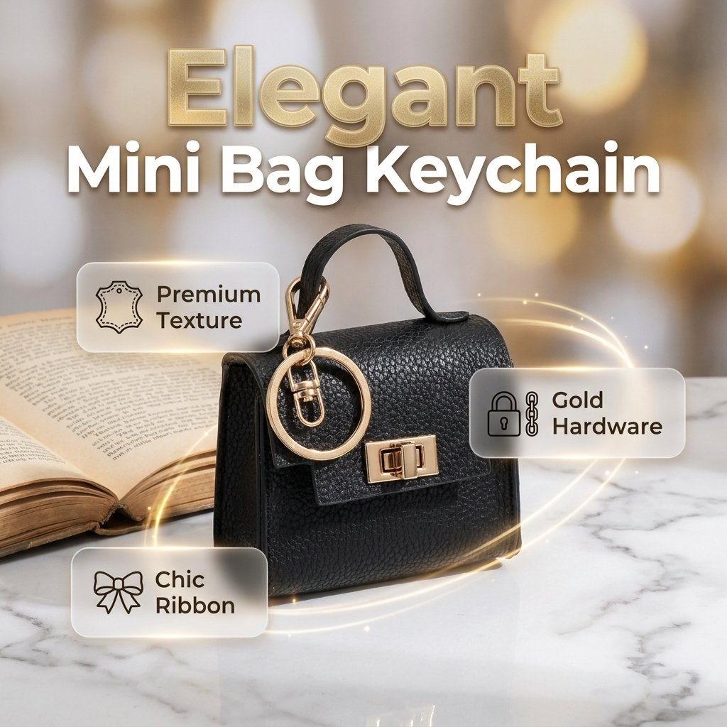 👜✨ Mini-borsa con ciondolo e foulard: - Pelle di alta qualità con cinturino colorato e un tocco di classe per la tua borsa preferita!