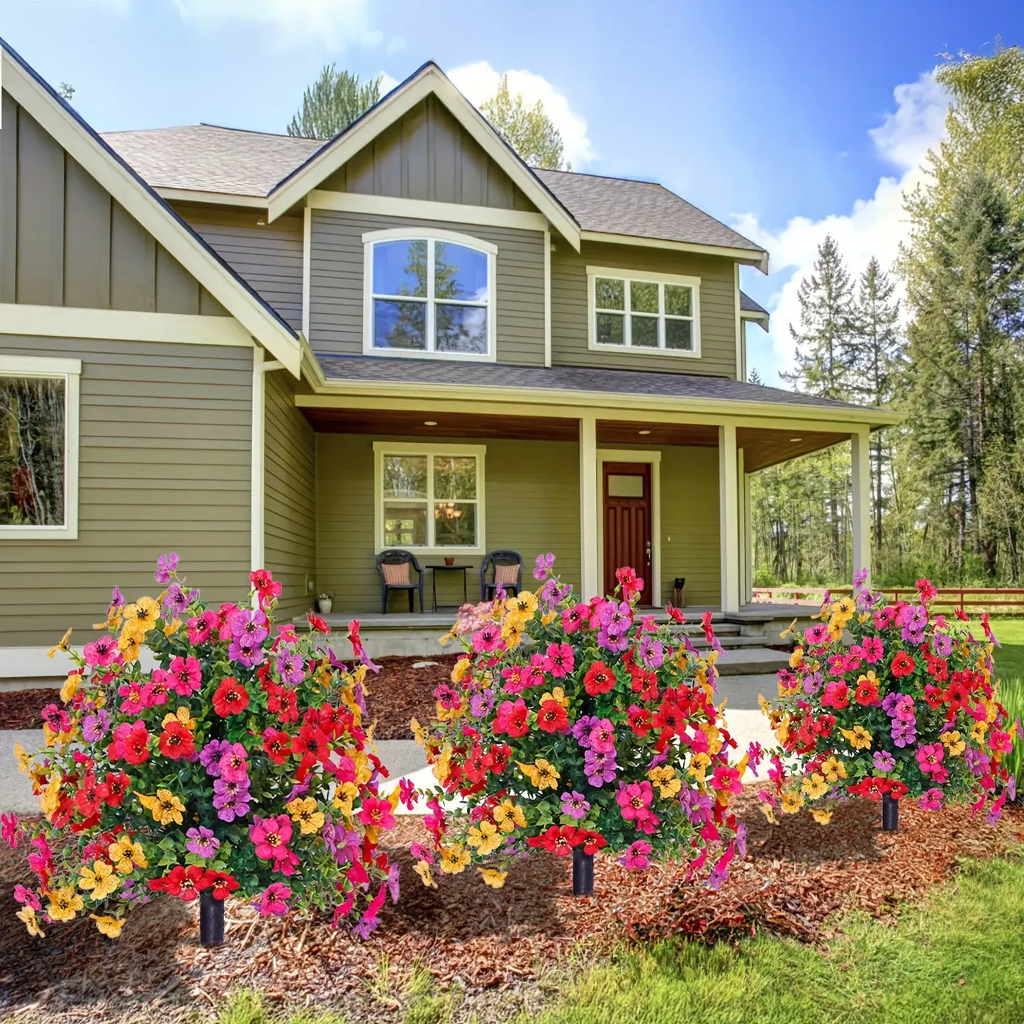 ✨🌷Eucalipto e violette artificiali come decorazione floreale per il terreno