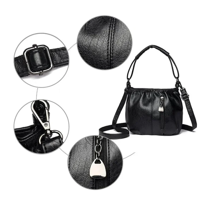 ⏳Offerta a tempo limitato⏰ Borsa a secchiello in pelle plissettata – Materiale morbido, tracolla regolabile e stile casual chic