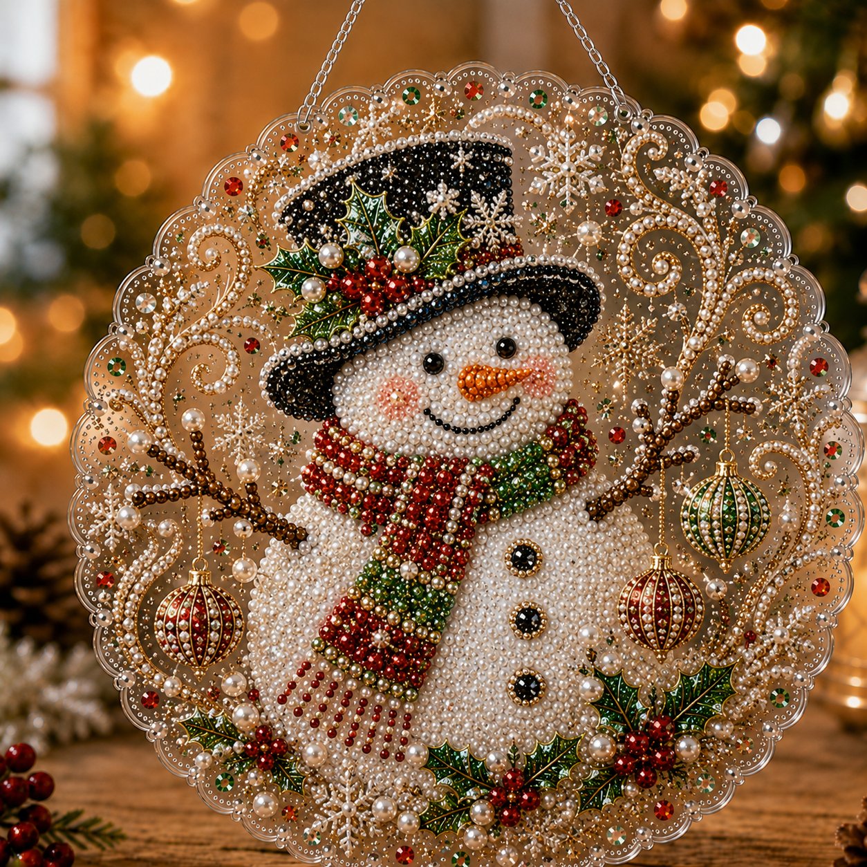 🎄 Kit per decorazione natalizia con perle e diamanti in acrilico | Pannello antigraffio e indelebile con perline | Decorazione natalizia fai da te 🎅💎