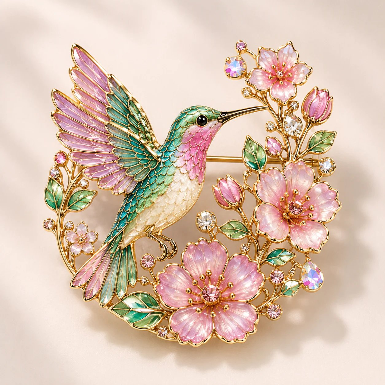 🌸Edizione limitata 2026 Spilla Colibrì Fiore – Elegante Spilla Floreale con Uccello, Gioiello Regalo per Donne