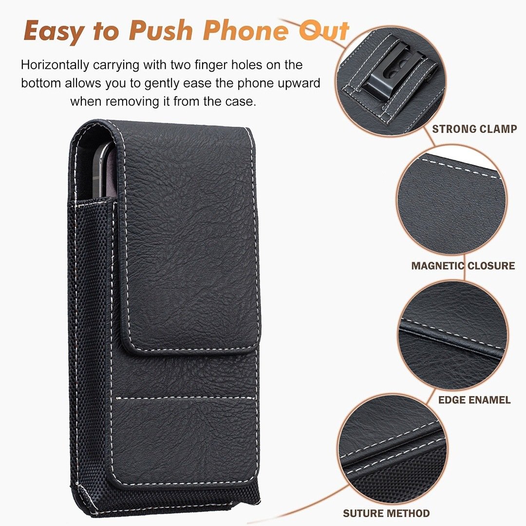 📱Custodia da cintura per cellulare ✨ Custodia in pelle multi-tasche con porta carte