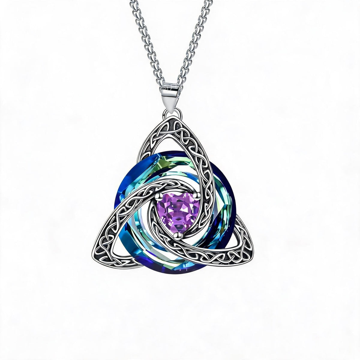 ✨🍀 Collana celtica Trinity Knot con pietra di nascita--un simbolo di fede, amore e unità da indossare ogni giorno