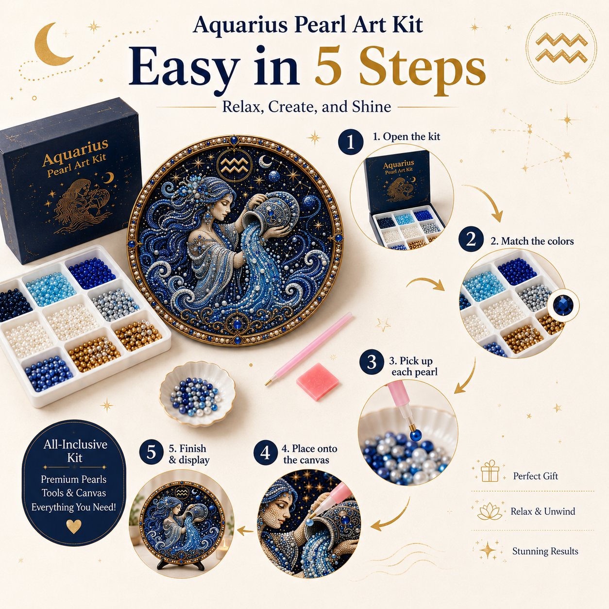 🔥 Kit per decorare con perle i 12 segni zodiacali ♈🌙