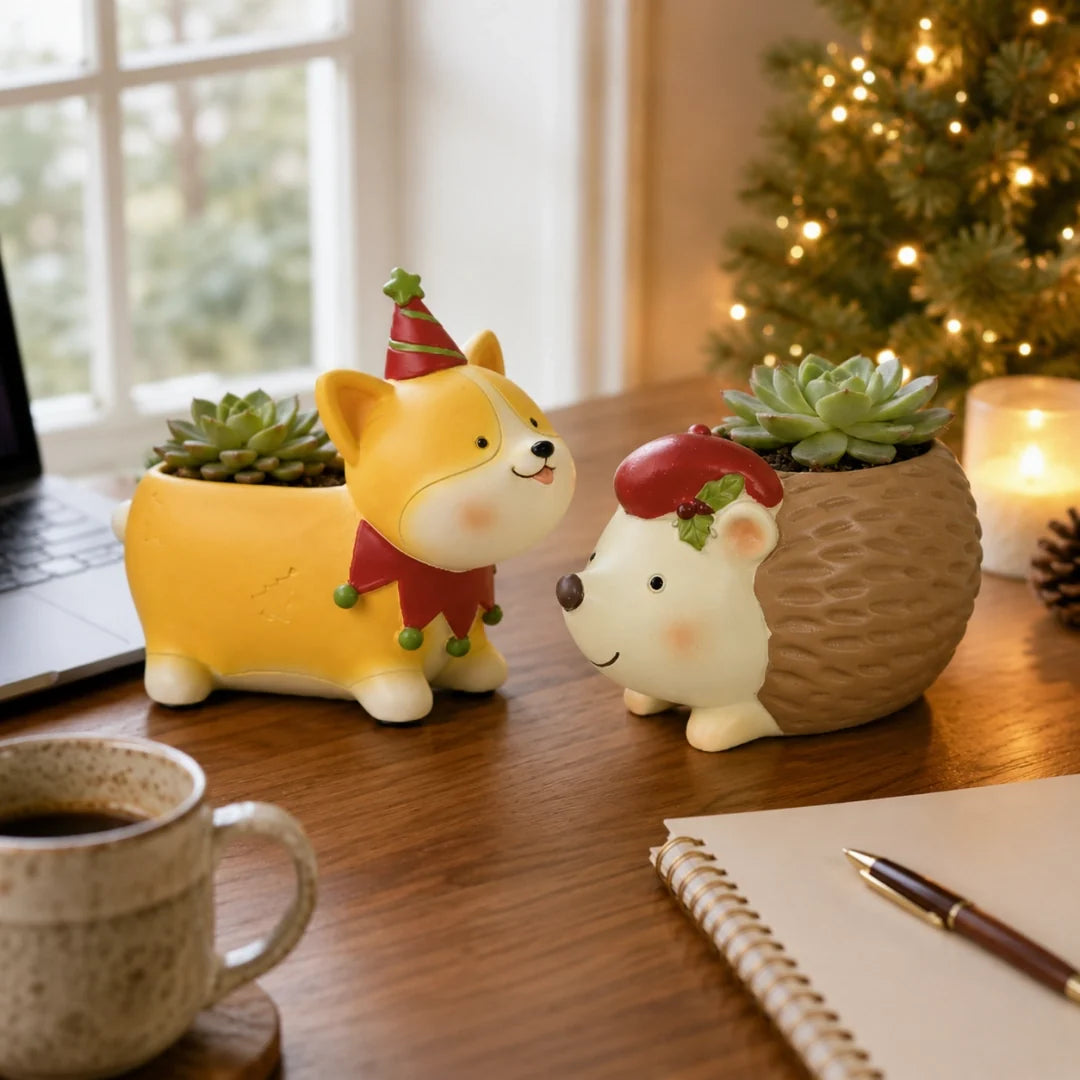 🪴Portavasi natalizi a forma di animali--un tocco festoso e giocoso per il davanzale 🎁