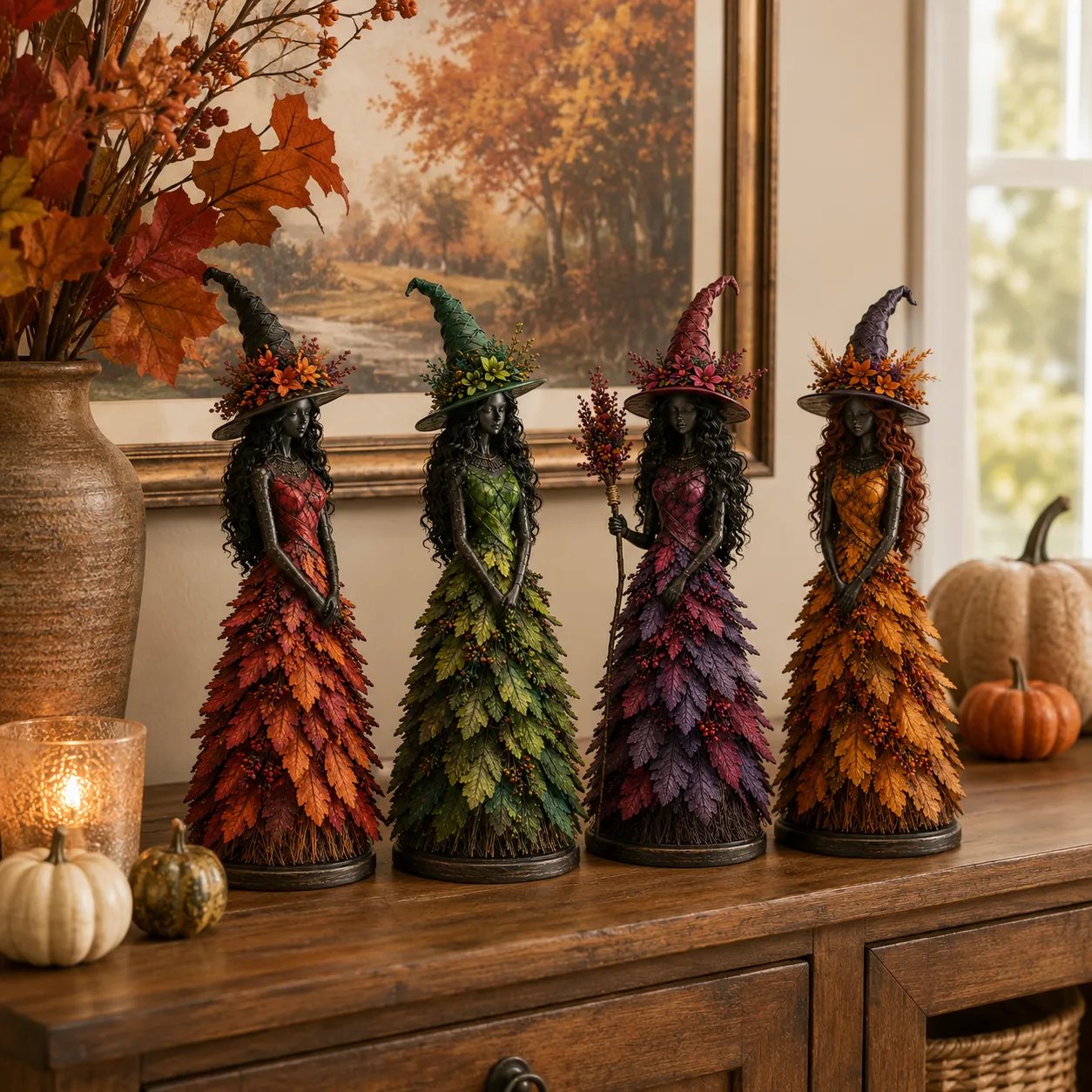 💥ULTIMO GIORNO SCONTO DEL 49% - 🧙 Statuetta Strega Autunno Incantato (📦Acquista 3, spedizione gratuita)