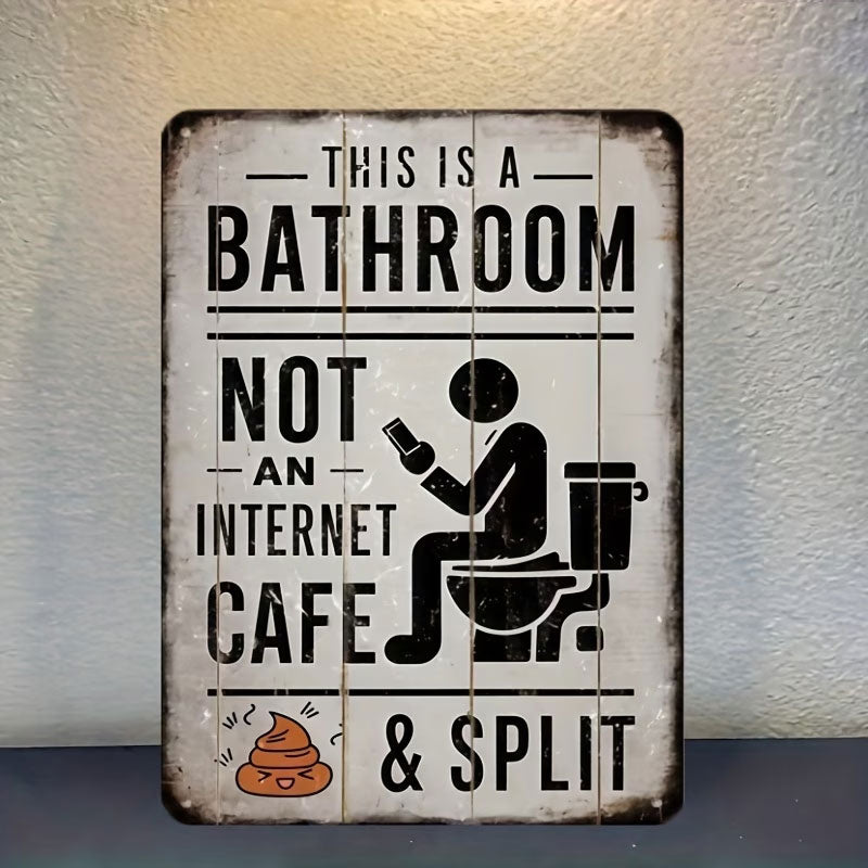 "Questo è un bagno, non un internet café" – Divertente cartello da parete in metallo vintag