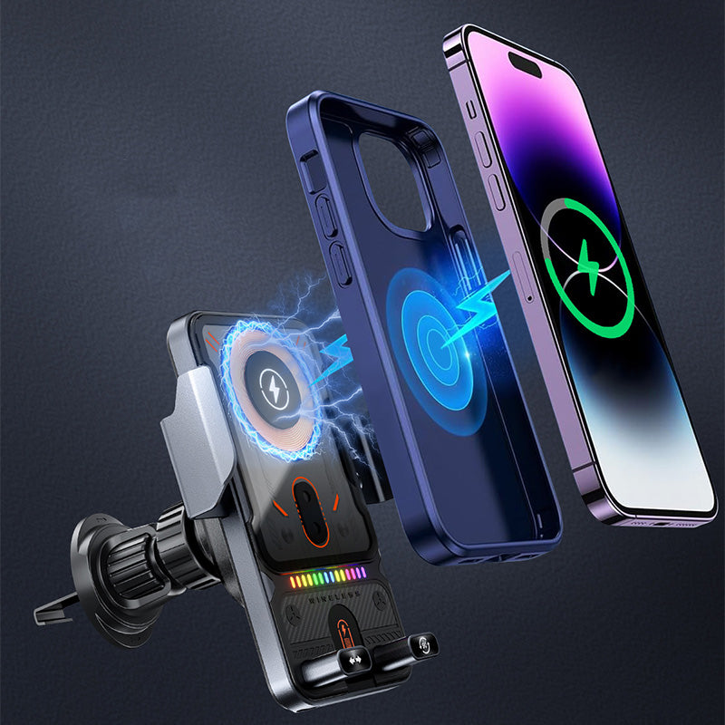 🔥OFFERTA SPECIALE 50% DI SCONTO🎁⚡Oltre 50.000 unità vendute! 📱Supporto girevole per auto 2 in 1 e caricabatterie wireless intelligente⚡