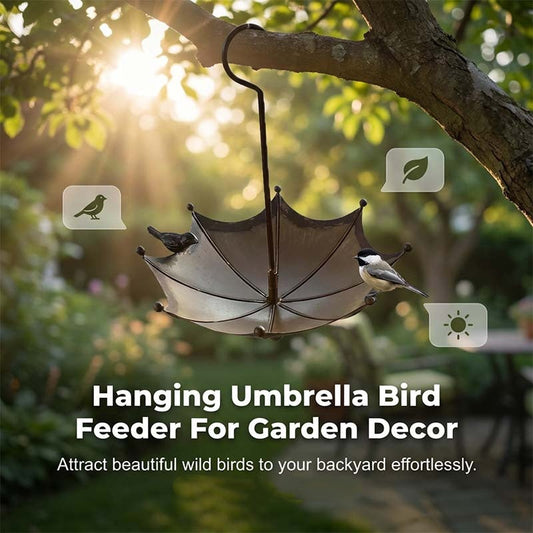 Set Mangiatoia e Abbeveratoio "Vintage Umbrella" - Arte Decorativa per Giardino e Balcone🐦☔