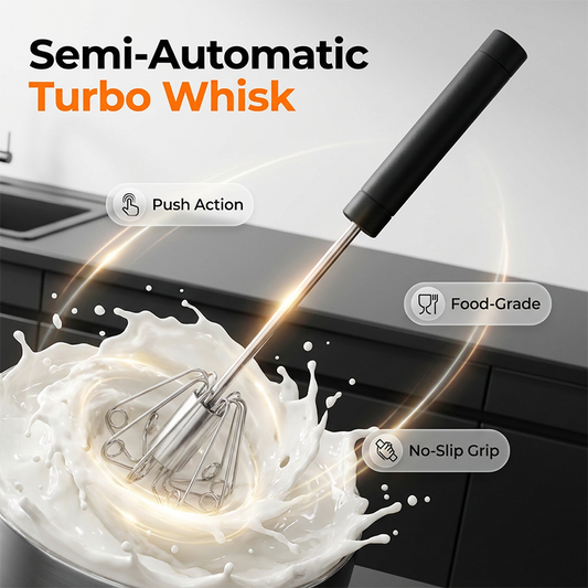 🥚🍰 Frusta a pressione semiautomatica — Frusta manuale facile da usare per sbattere le uova 🧁