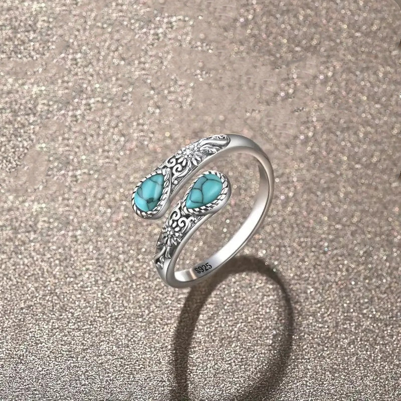 📢📢Prezzi Folli d'Estate ⏰Anello vintage regolabile aperto con zircone luminoso a goccia