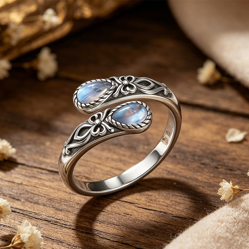 📢📢Prezzi Folli d'Estate ⏰Anello vintage regolabile aperto con zircone luminoso a goccia