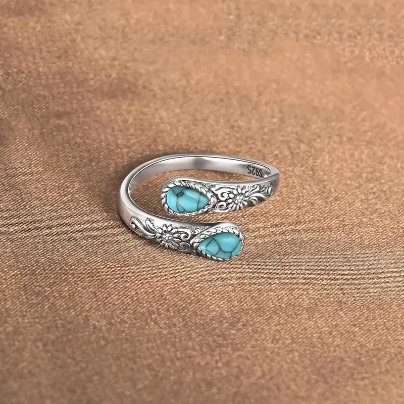 📢📢Prezzi Folli d'Estate ⏰Anello vintage regolabile aperto con zircone luminoso a goccia