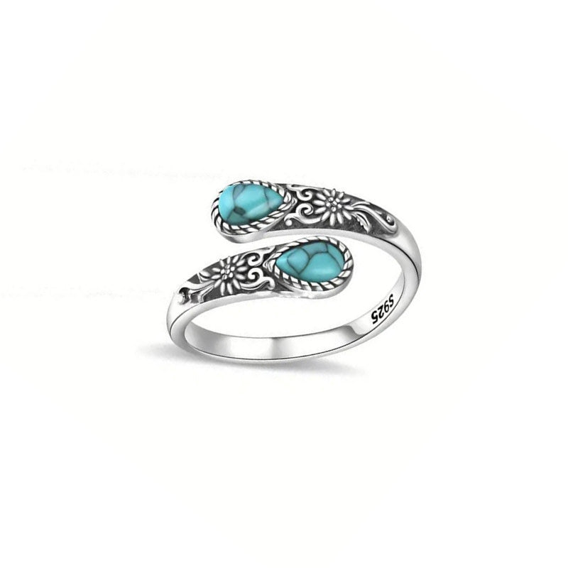 📢📢Prezzi Folli d'Estate ⏰Anello vintage regolabile aperto con zircone luminoso a goccia