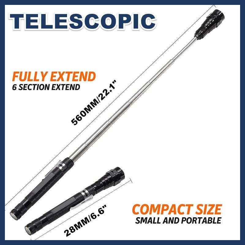 🔧🧲 Torcia Telescopica Magnetica 360°: Il Gadget Salvavita per Ogni Lavoro!