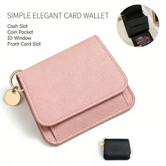 💕Portafogli corti RFID da donna – Elegante porta carte con portachiavi e portamonete