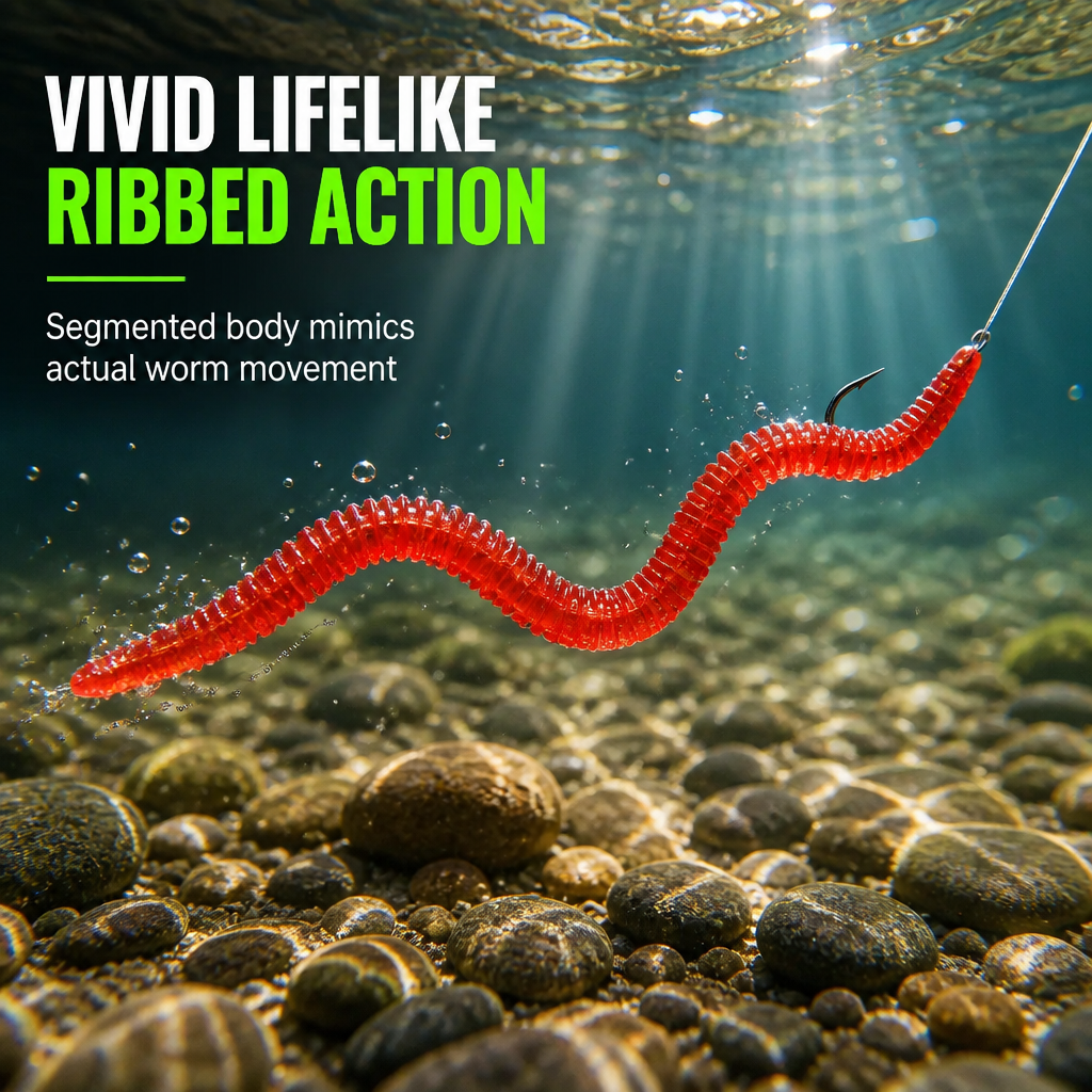 🦐🎣 Esche morbide bioniche--sapore di gamberetto e movimento realistico