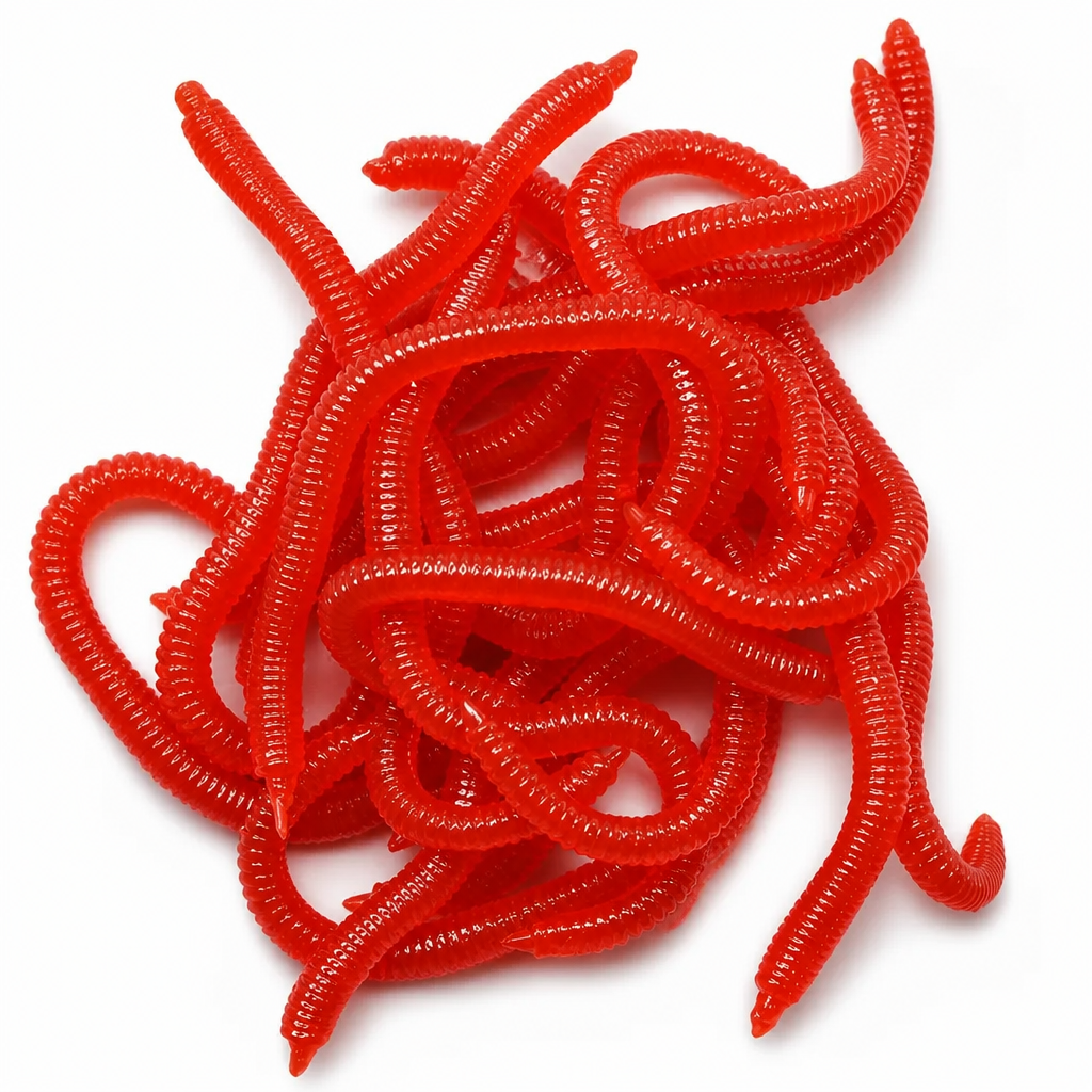 🦐🎣 Esche morbide bioniche--sapore di gamberetto e movimento realistico