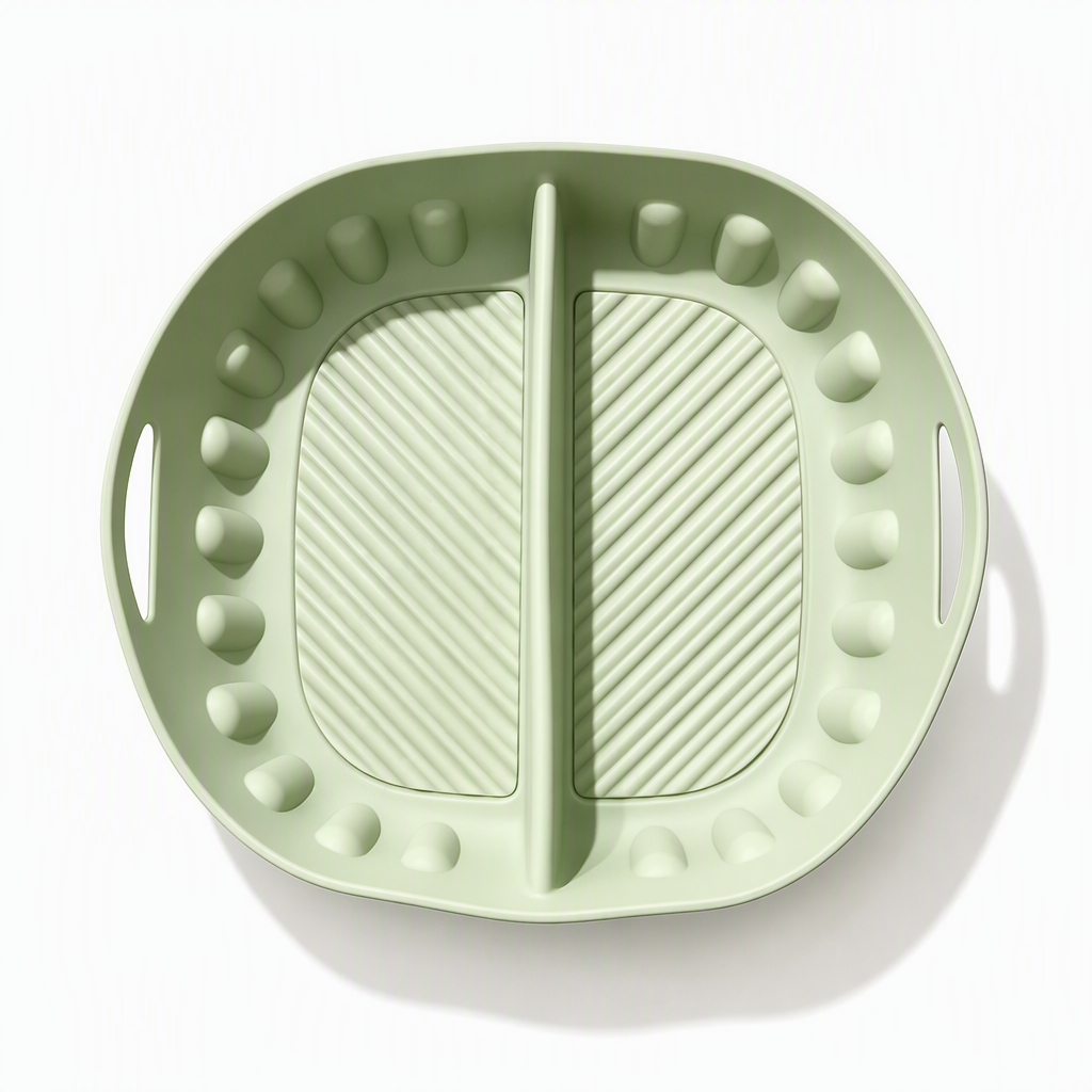 🍳🧁 Reusable Divided Air Fryer Silicone Liner--cuoci due gusti in una volta