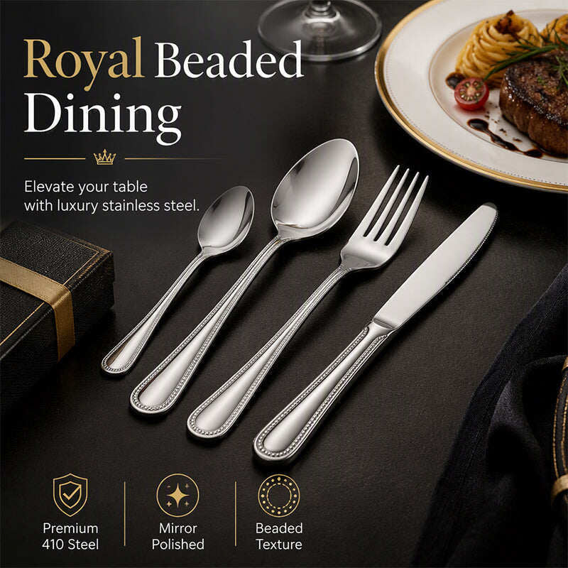 🍽️✨ Set di posate in acciaio inox da 4 pezzi--eleganza per ogni pasto