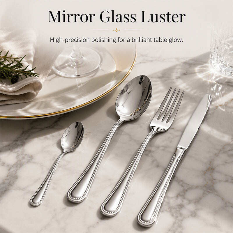 🍽️✨ Set di posate in acciaio inox da 4 pezzi--eleganza per ogni pasto