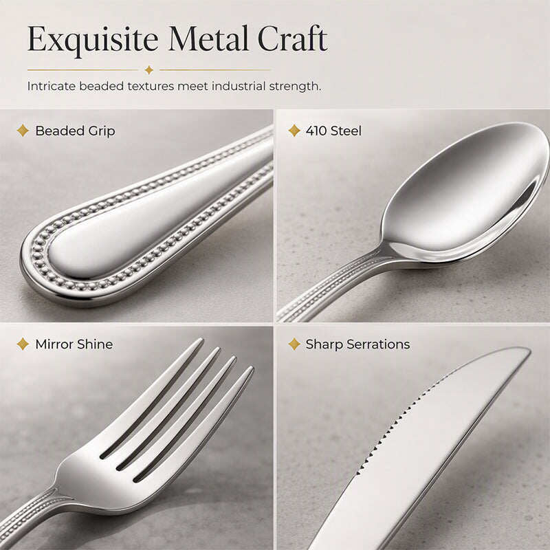 🍽️✨ Set di posate in acciaio inox da 4 pezzi--eleganza per ogni pasto