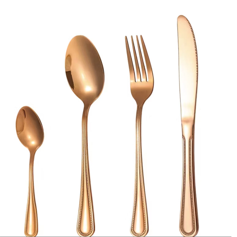 🍽️✨ Set di posate in acciaio inox da 4 pezzi--eleganza per ogni pasto